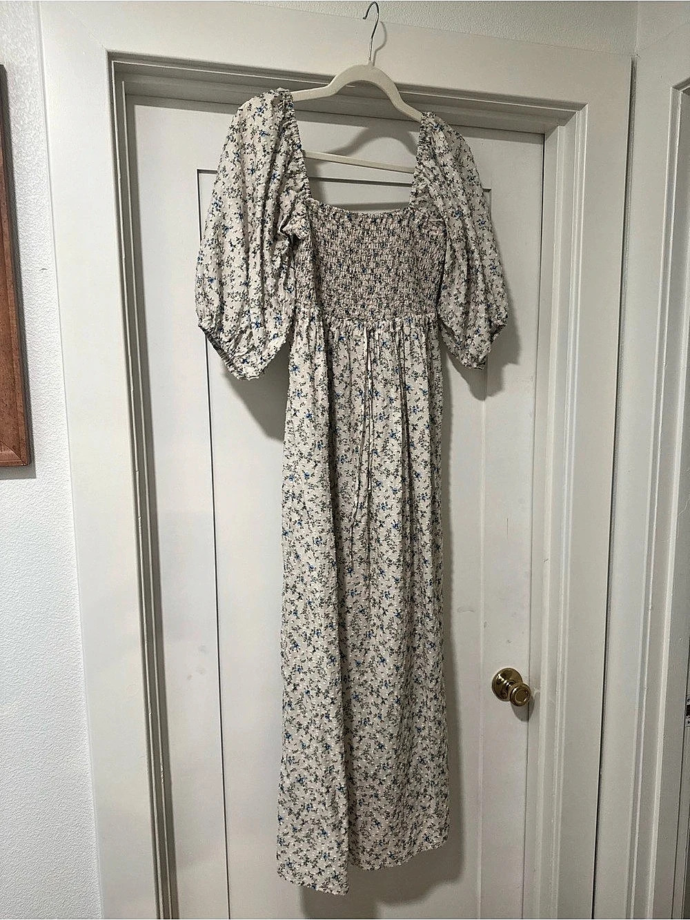 Christy Dawn The Dawn Dress Floral Maxi Dress White & Blue Small